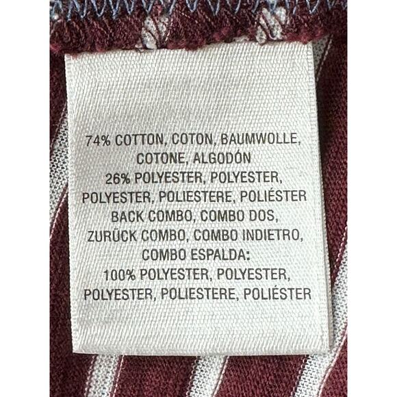 Meadow Rue Anthropologie Top Womens Small Cassia Stripe Red Lace Split Back Boho - Picture 7 of 9